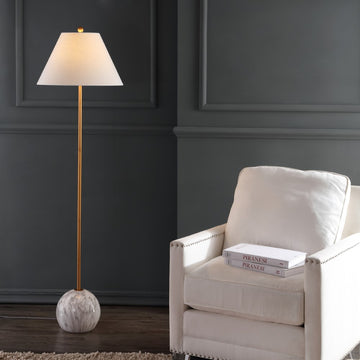 Miami 63.5" Minimalist Resin/Metal LED Floor Lampite - JONATHAN Y
